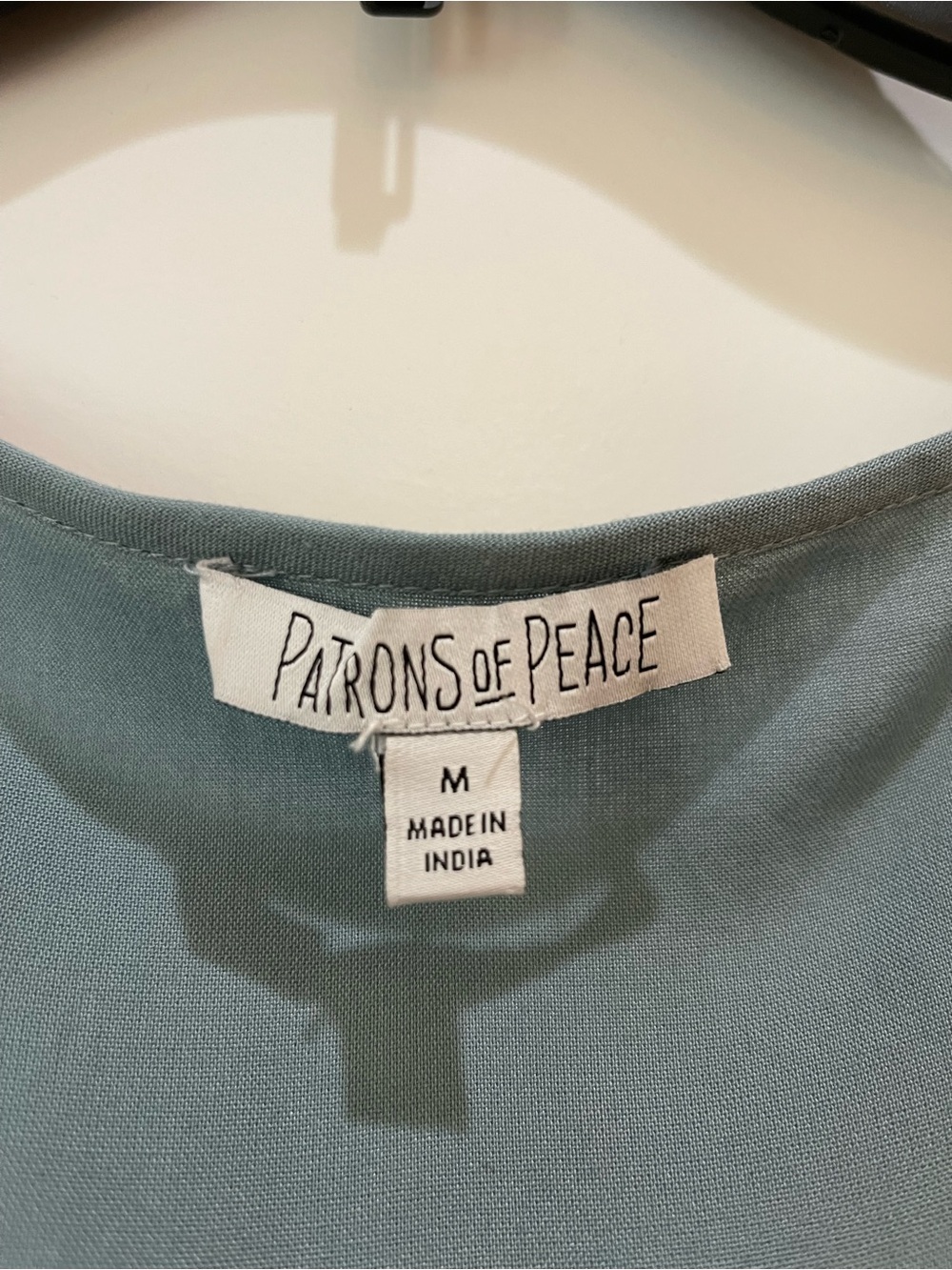 Patrons of Peace Eucalyptus Slate Blue Smocked V-Neck Wide Leg Jumpsuit M Unworn - Picture 4 of 7